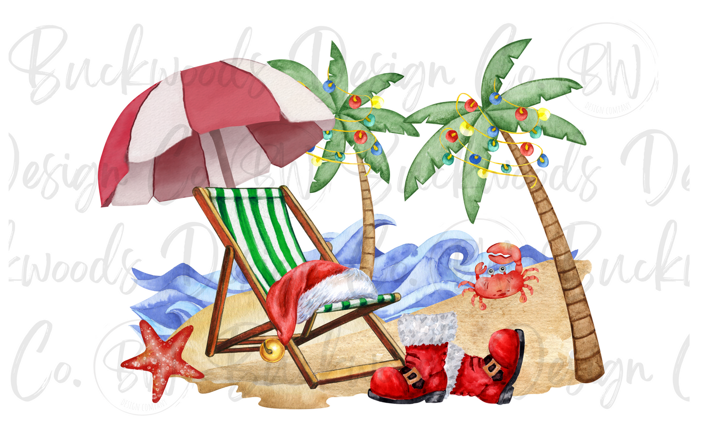 Beach Bum Santa Southern Christmas Digital Download PNG
