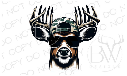 Camo Hat Buck Deer Hunting Digital Download PNG