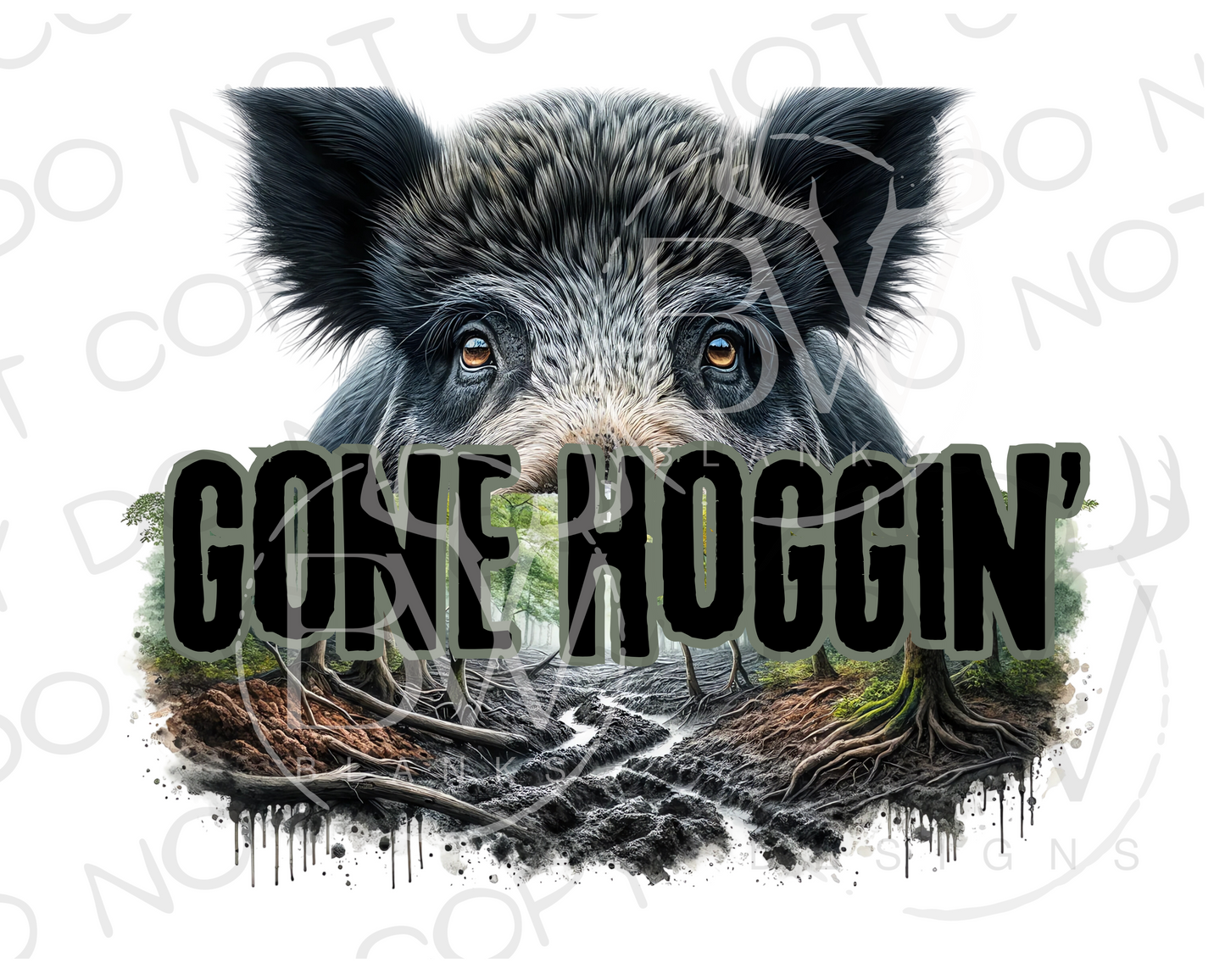 Gone Hoggin' Hog Hunter Digital Download PNG