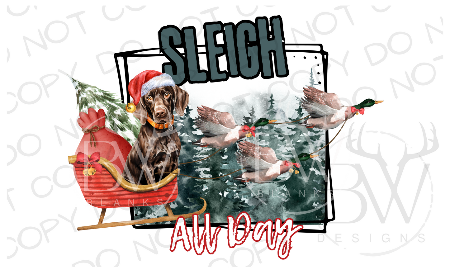 Sleigh All Day Duck Hunting Christmas Digital Download PNG