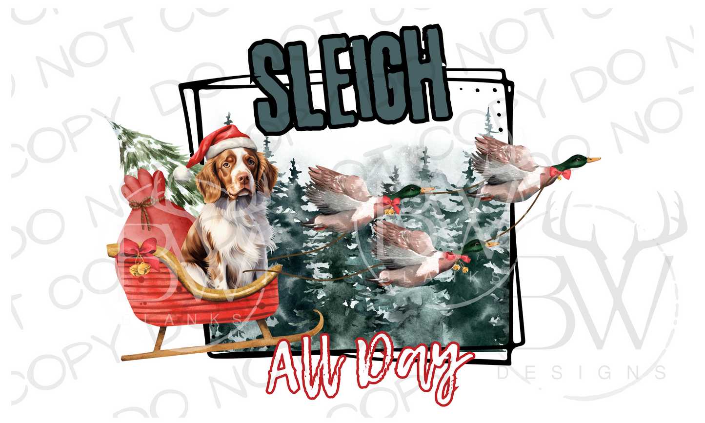 Sleigh All Day Duck Hunting Christmas Digital Download PNG