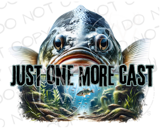 Just One More Cast Bass Fishing Digital Download PNG