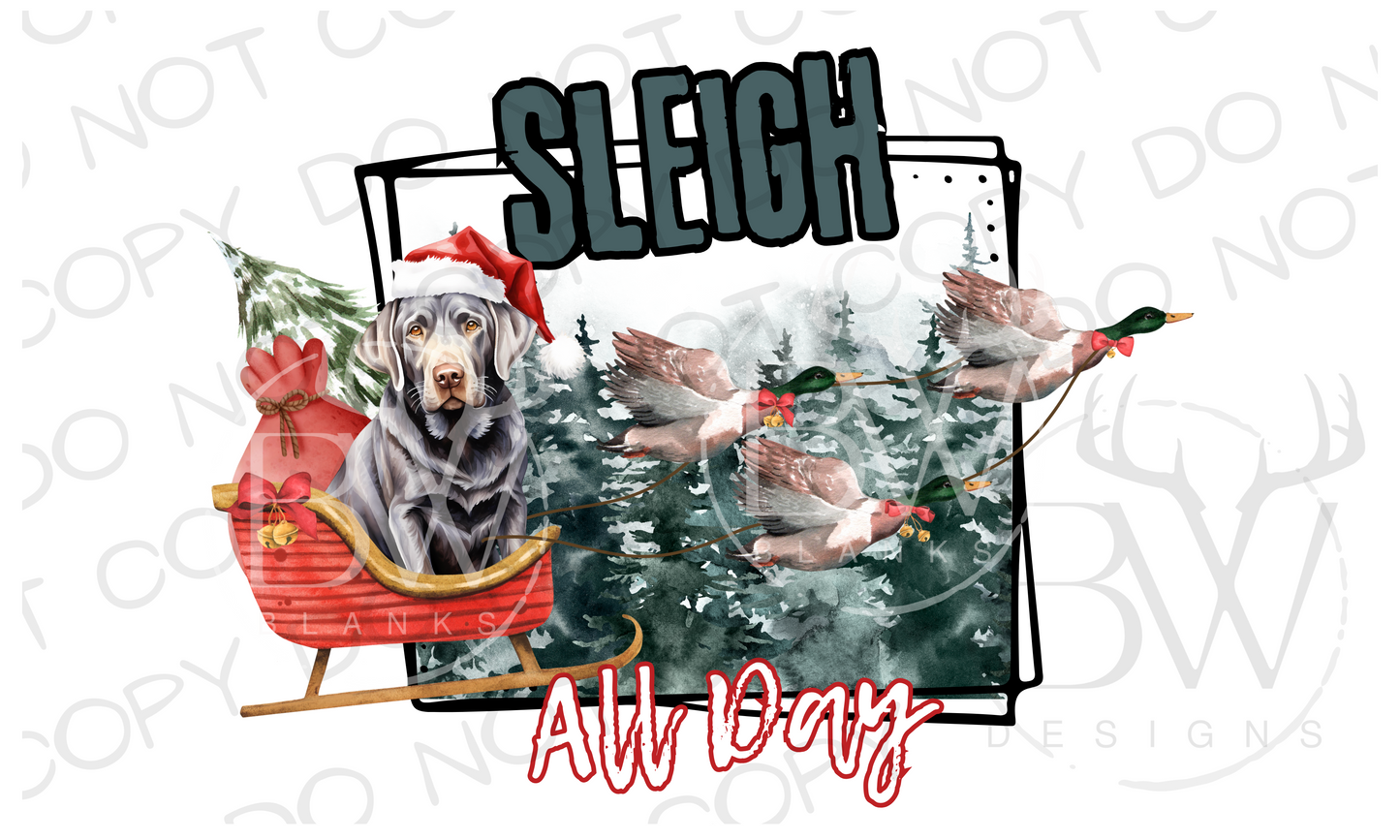 Sleigh All Day Duck Hunting Christmas Digital Download PNG