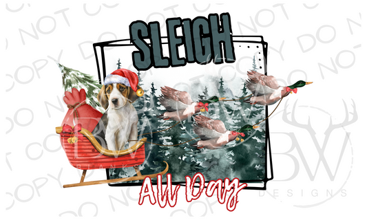 Sleigh All Day Duck Hunting Christmas Digital Download PNG