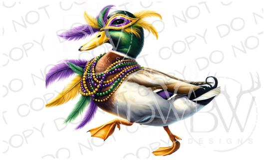 Mardi Gras Mallard Mardi Gras Duck Hunting Digital Download PNG