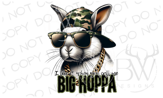 Big Hoppa Camo Hat Rabbit Easter Digital Download PNG