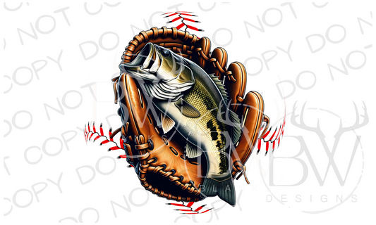 Baseball Bass Fishing Digital Download PNG