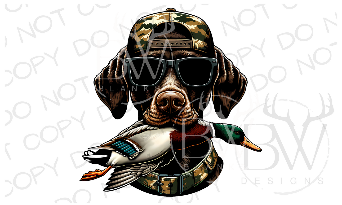 Camo Hat Pointer Duck Dog | Duck Hunting Dog Digital Download PNG