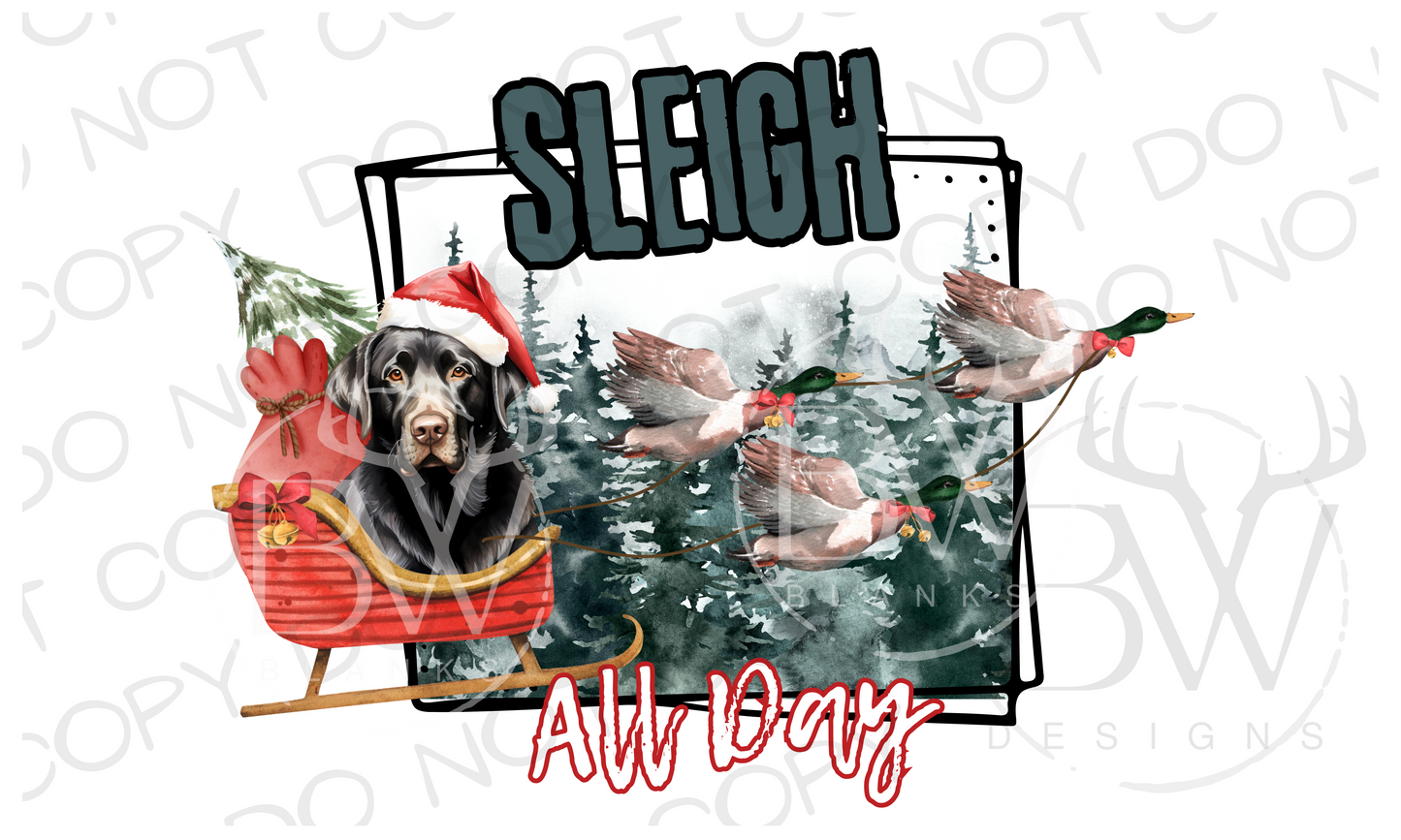 Sleigh All Day Duck Hunting Christmas Digital Download PNG