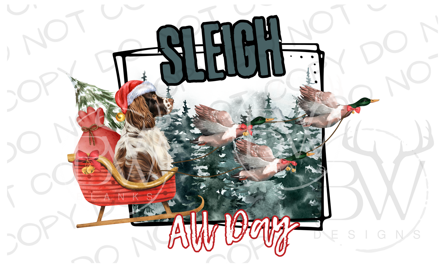 Sleigh All Day Duck Hunting Christmas Digital Download PNG