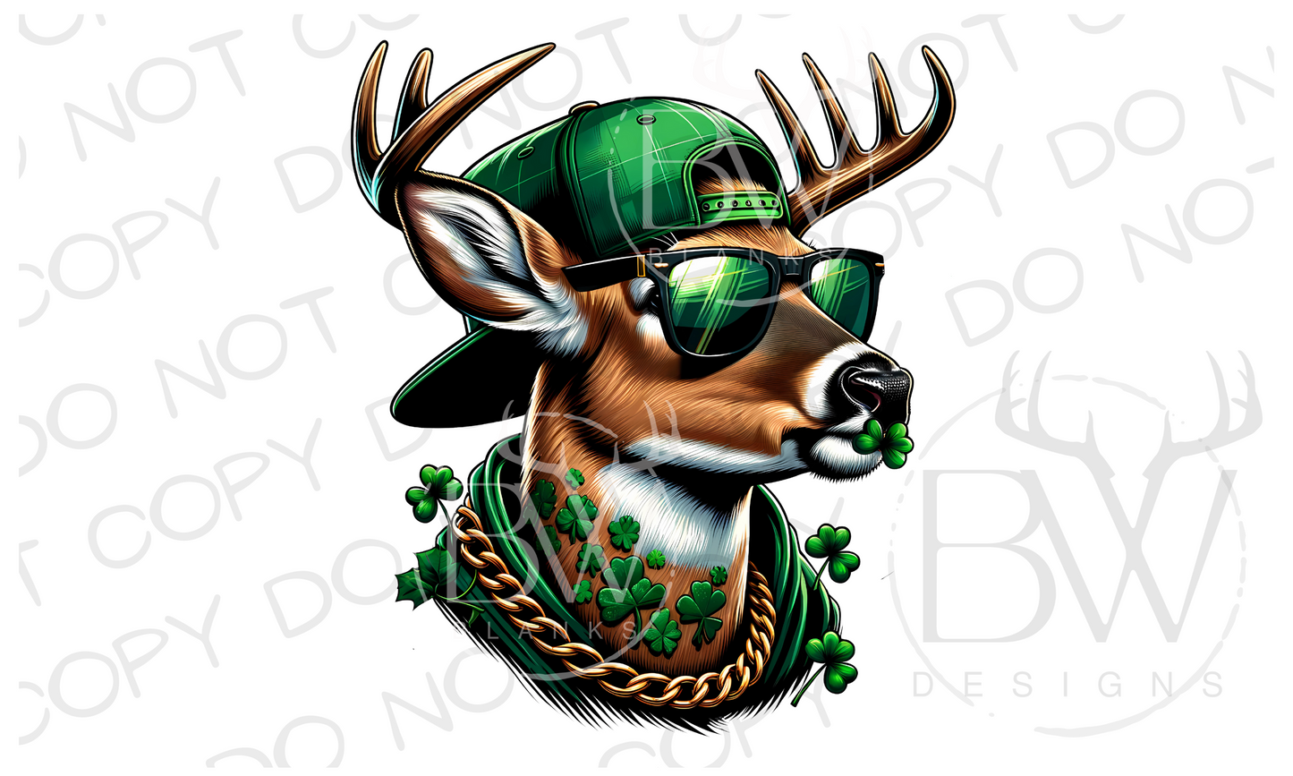 St. Patrick's Day Deer Hunting Digital Download PNG