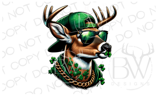 St. Patrick's Day Deer Hunting Digital Download PNG