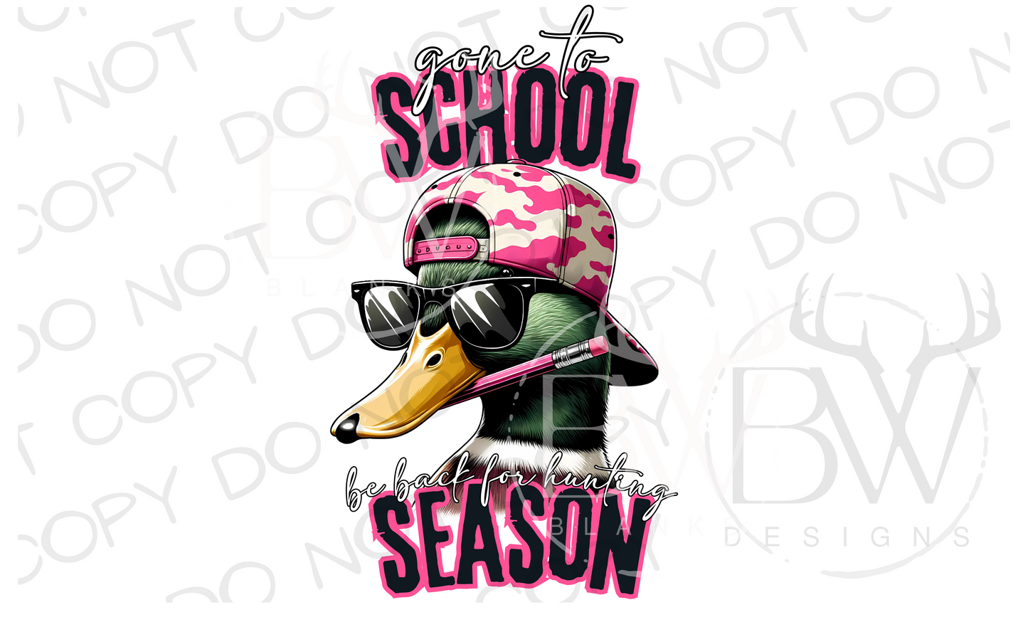 Gone to School Duck Hunting Digital Download PNG