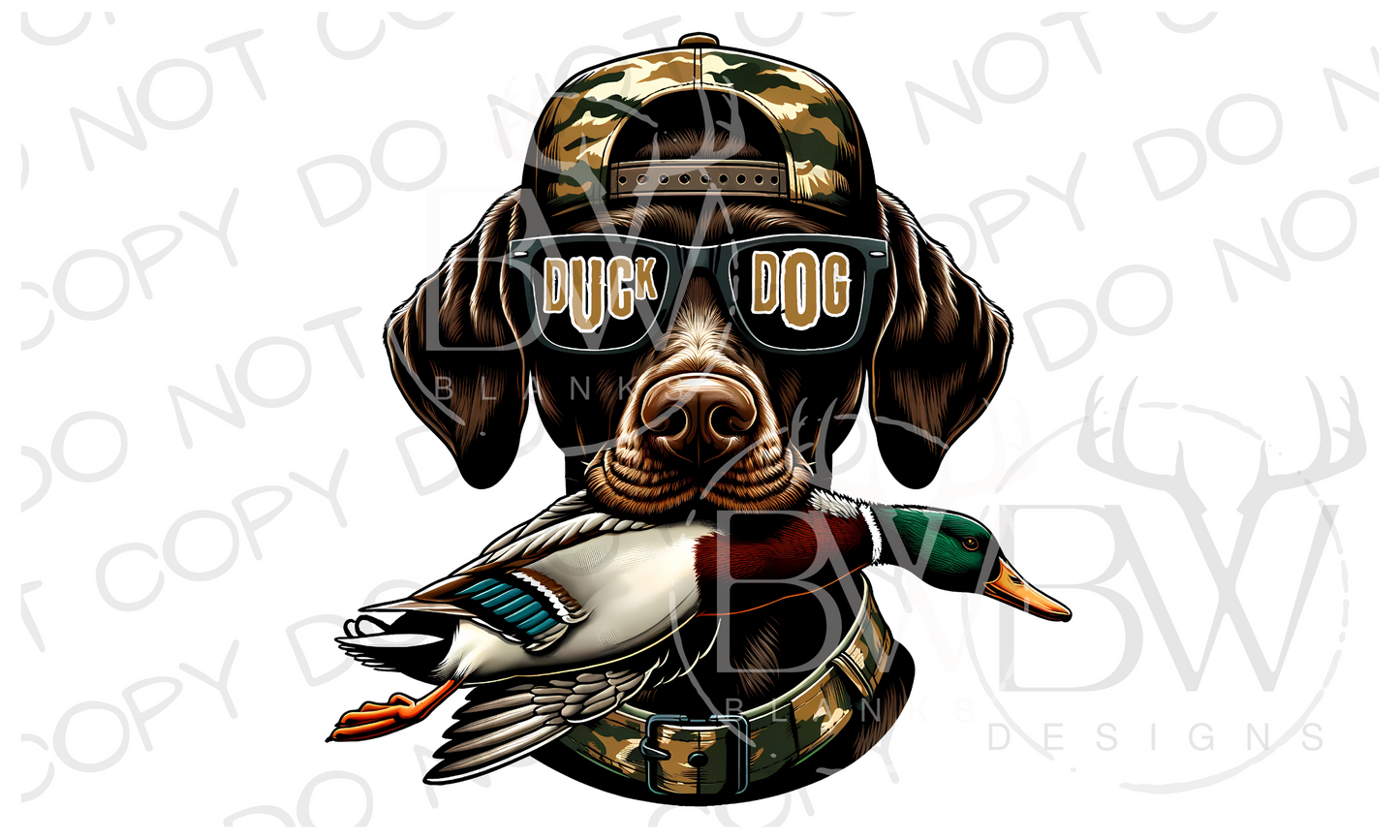 Camo Hat Pointer Duck Dog | Duck Hunting Dog Digital Download PNG