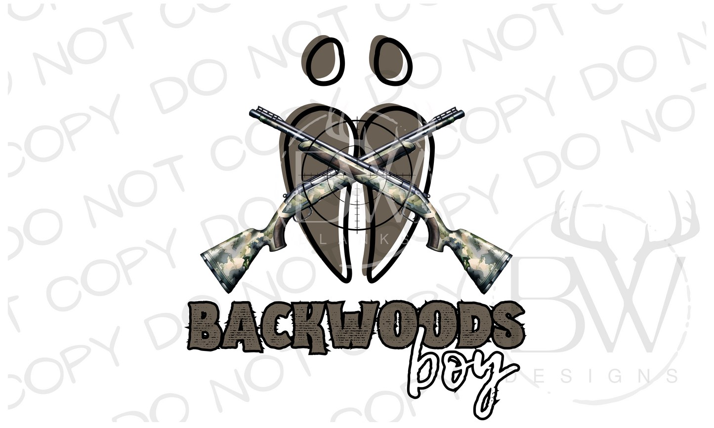 Backwoods Boy Logo Deer Hunting Digital Download PNG