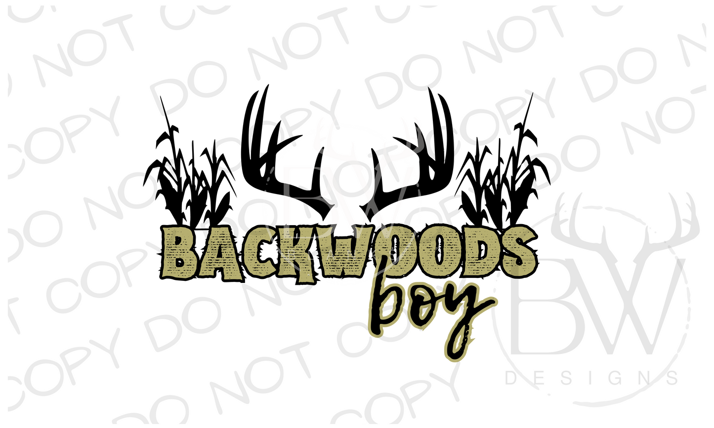 Backwoods Boy Logo Deer Hunting Digital Download PNG