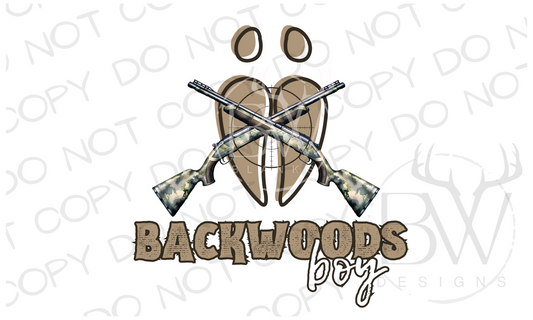 Backwoods Boy Logo Deer Hunting Digital Download PNG