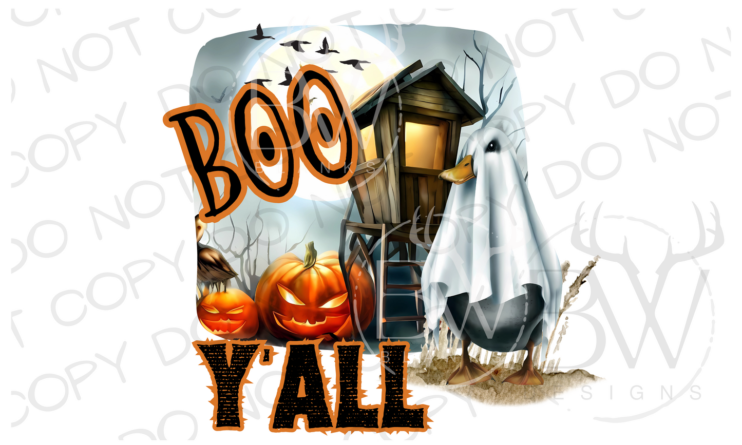 Boo Y'all Duck Hunting Halloween Digital Download PNG