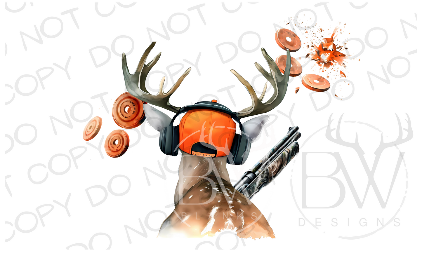 Trap Shooting Deer Digital Download PNG