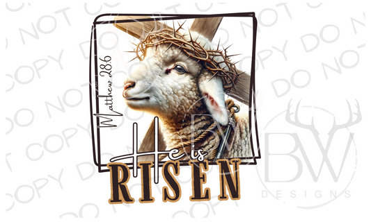 He Is Risen Easter Lamb Bible Digital Download PNG