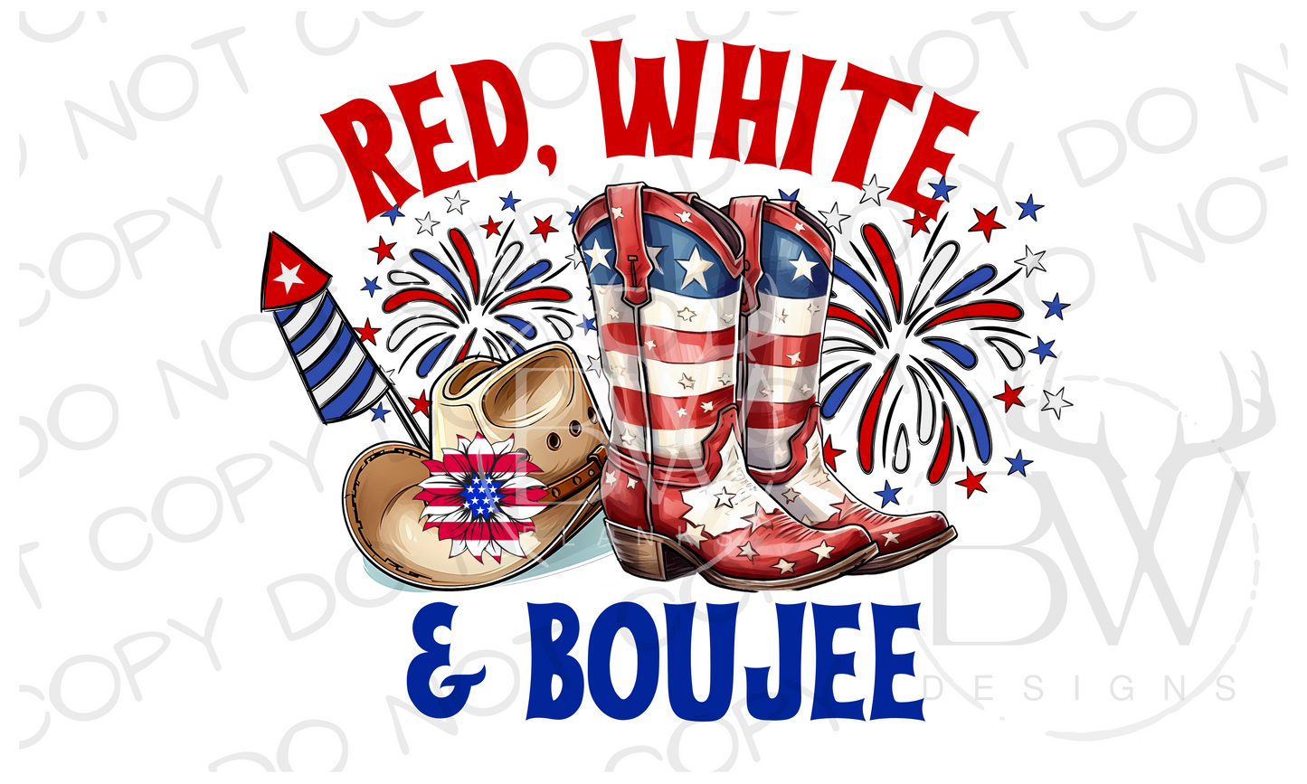 Red, White & Boujee Digital Download PNG