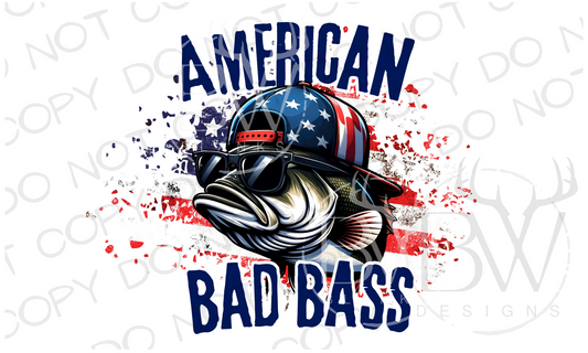 American Bad Bass Fourth of July Digital Download PNG