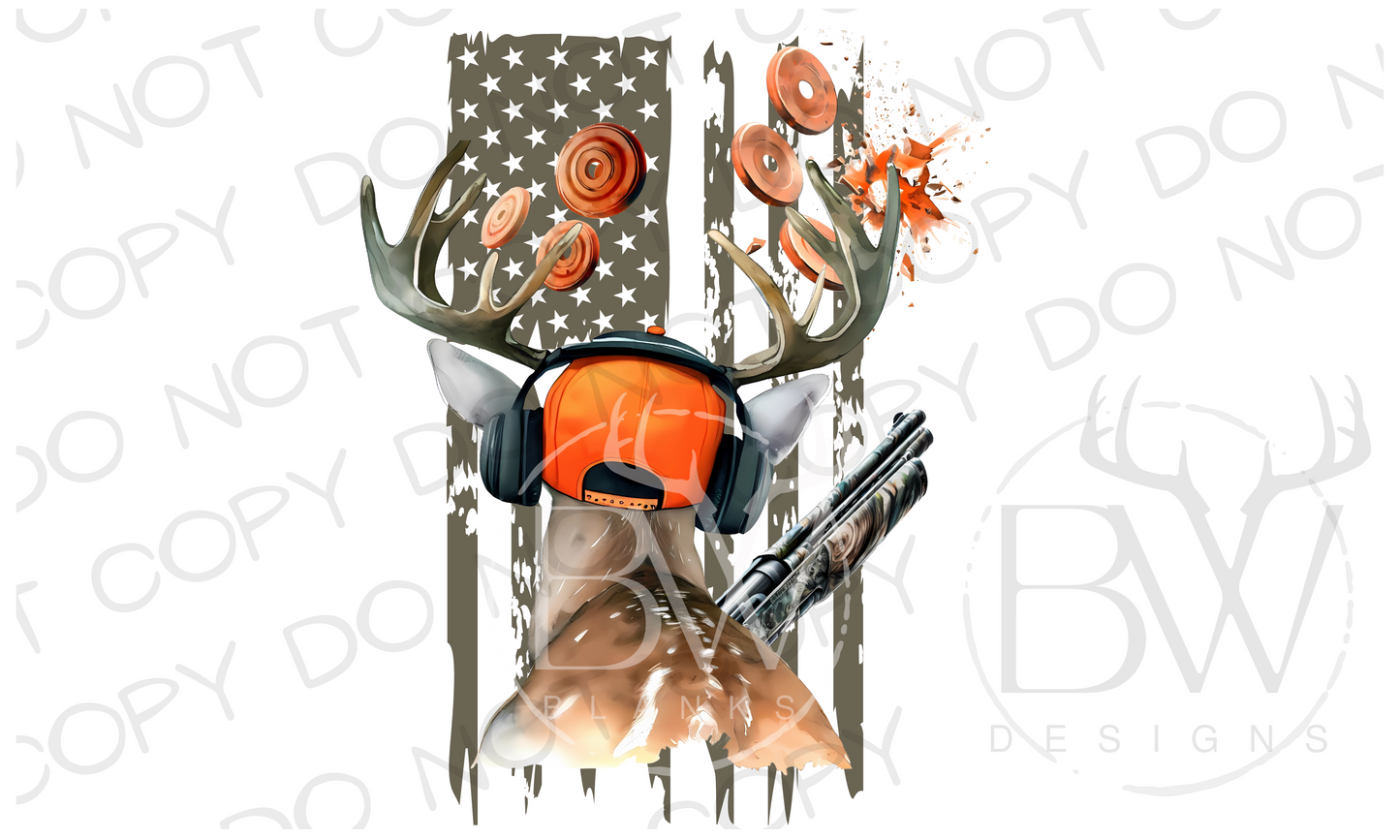 Trap Shooting Deer Digital Download PNG