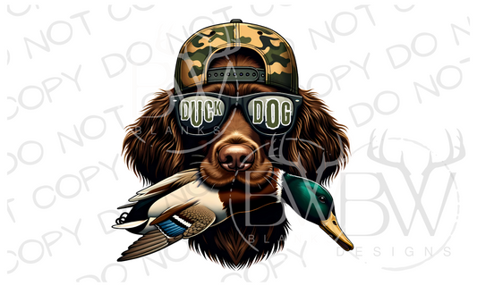 Camo Hat Boykin Duck Dog | Duck Hunting Dog Digital Download PNG