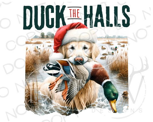 Duck the Halls Duck Hunting Christmas Digital Download PNG