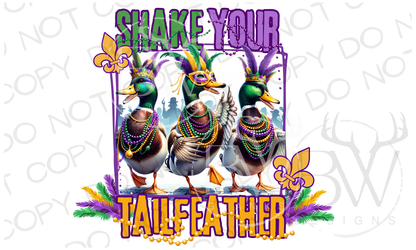 Shake Your Tailfeather Mardi Gras Duck Hunting Digital Download PNG