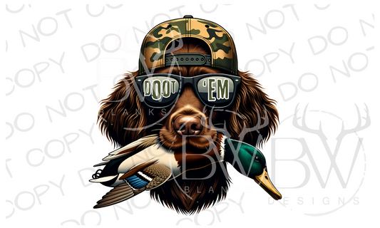 Doot 'Em Boykin Duck Dog | Duck Hunting Dog Digital Download PNG