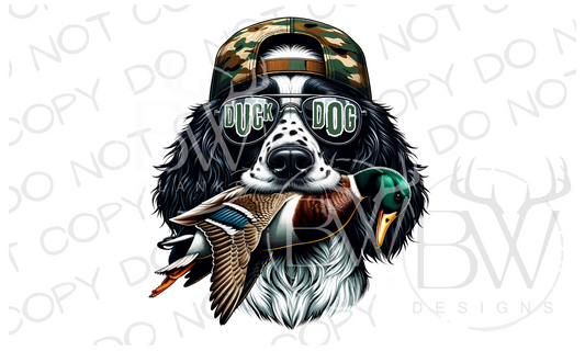 Camo Hat Springer Spaniel Duck Dog | Duck Hunting Dog Digital Download PNG