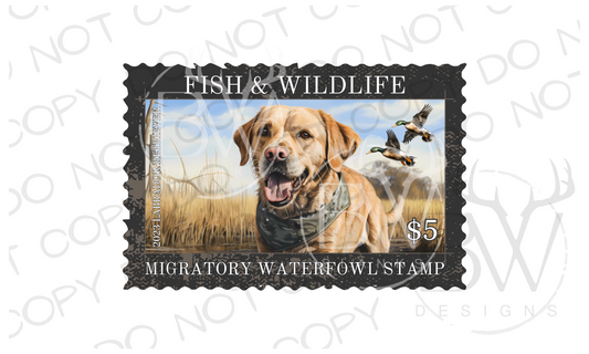 Labrador Retriever Duck Stamp Duck Hunting Digital Download PNG