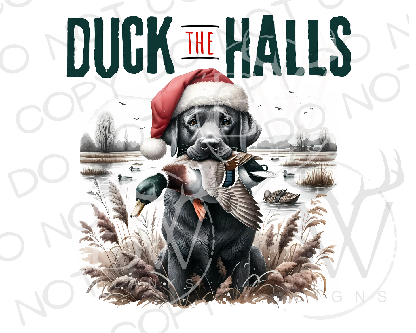 Duck the Halls Duck Hunting Christmas Digital Download PNG