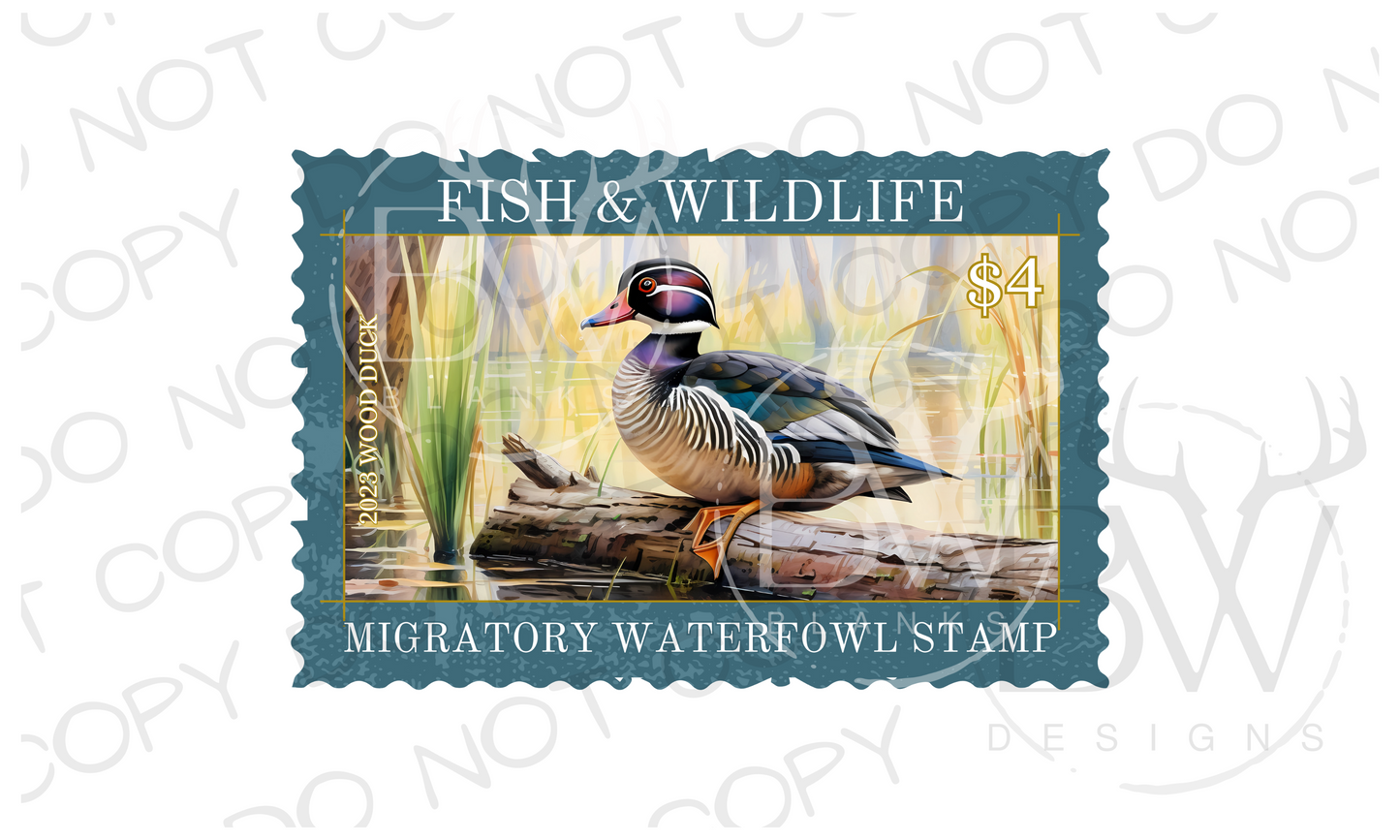 Wood Duck Stamp Duck Hunting Digital Download PNG