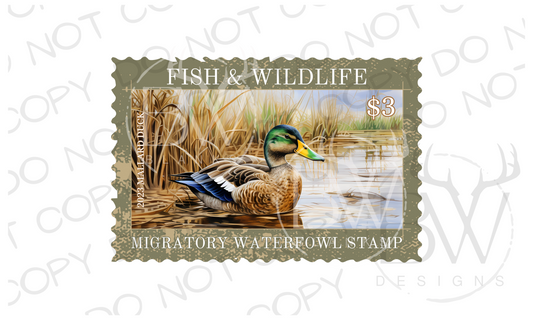 Mallard Duck Stamp Duck Hunting Digital Download PNG