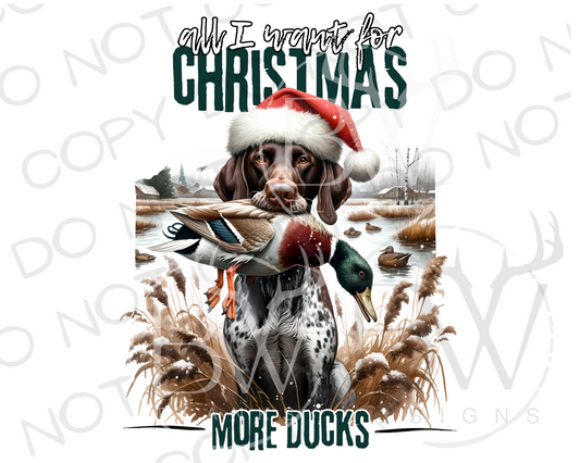 All I Want for Christmas Duck Hunting Christmas Digital Download PNG