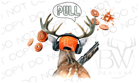 Pull Trap Shooting Deer Digital Download PNG