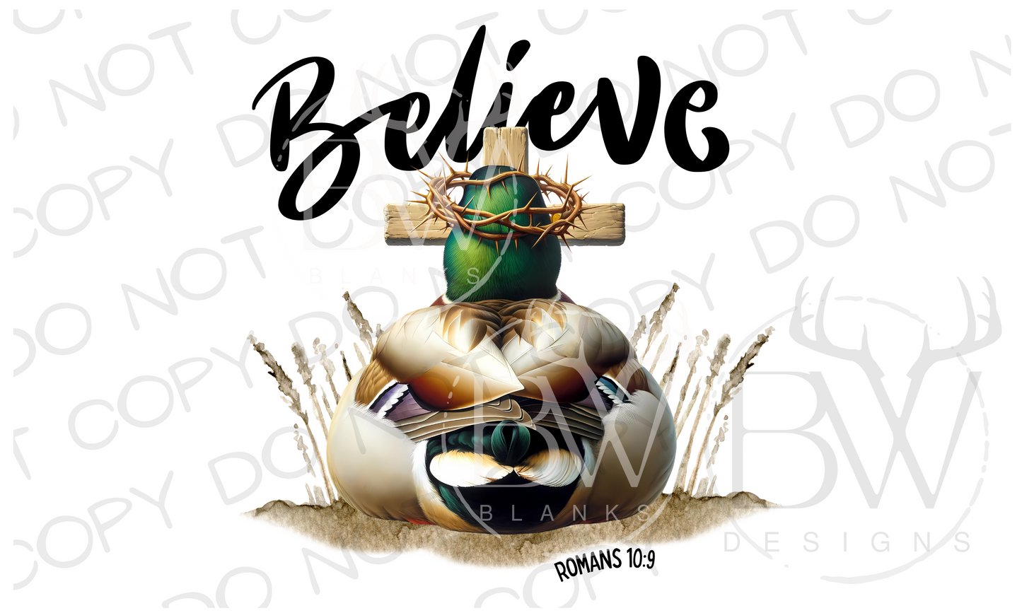 Believe Mallard Bible Verse Duck Hunting Digital Download PNG