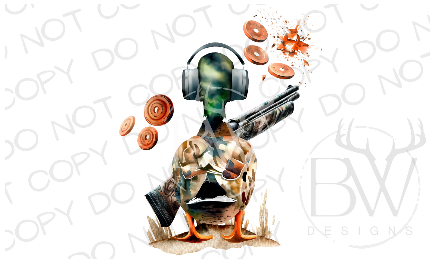 Trap Shooting Duck Digital Download PNG