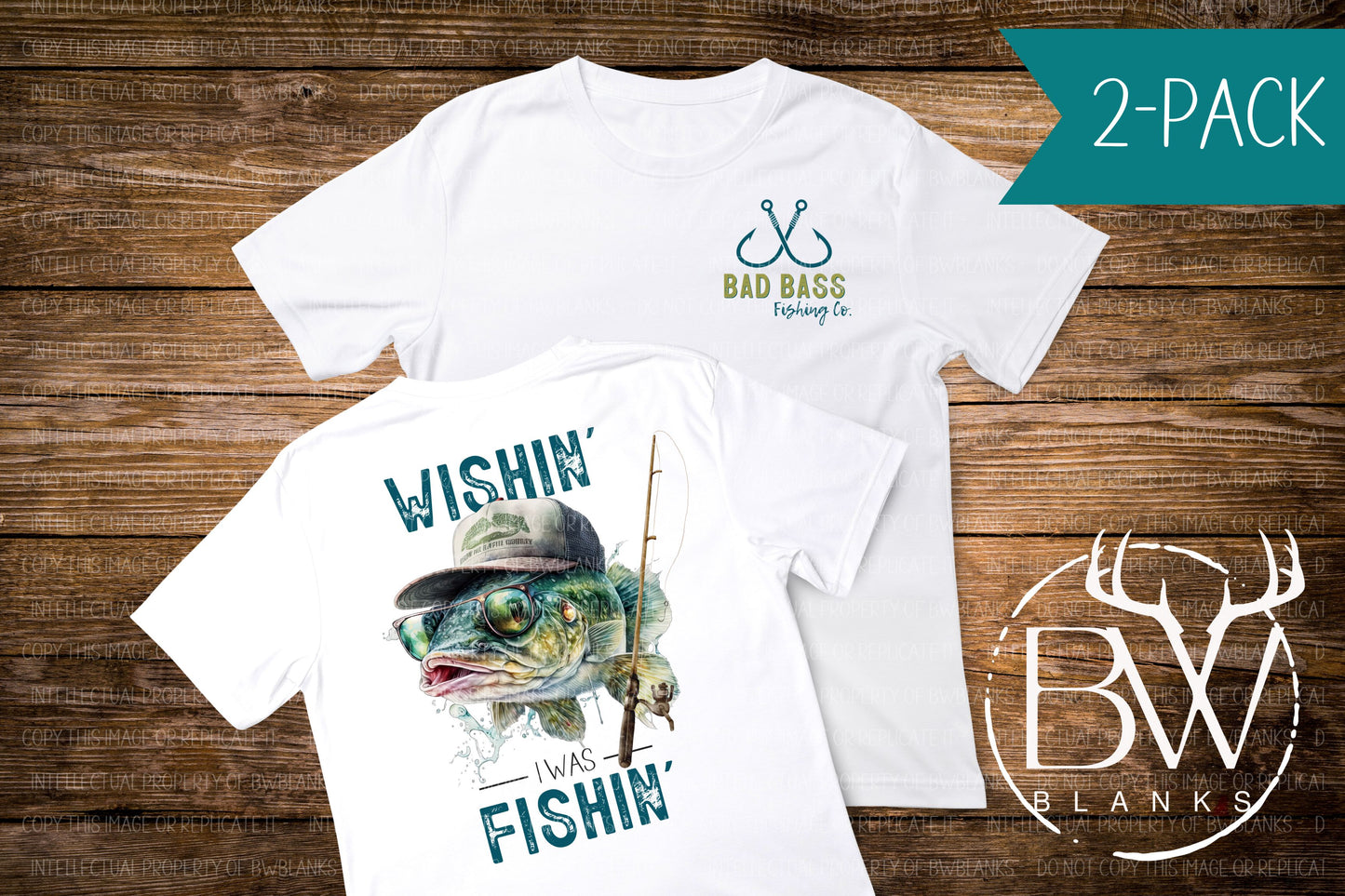 2-PACK Wishin' I Was Fishin' Fishing Digital Download PNG