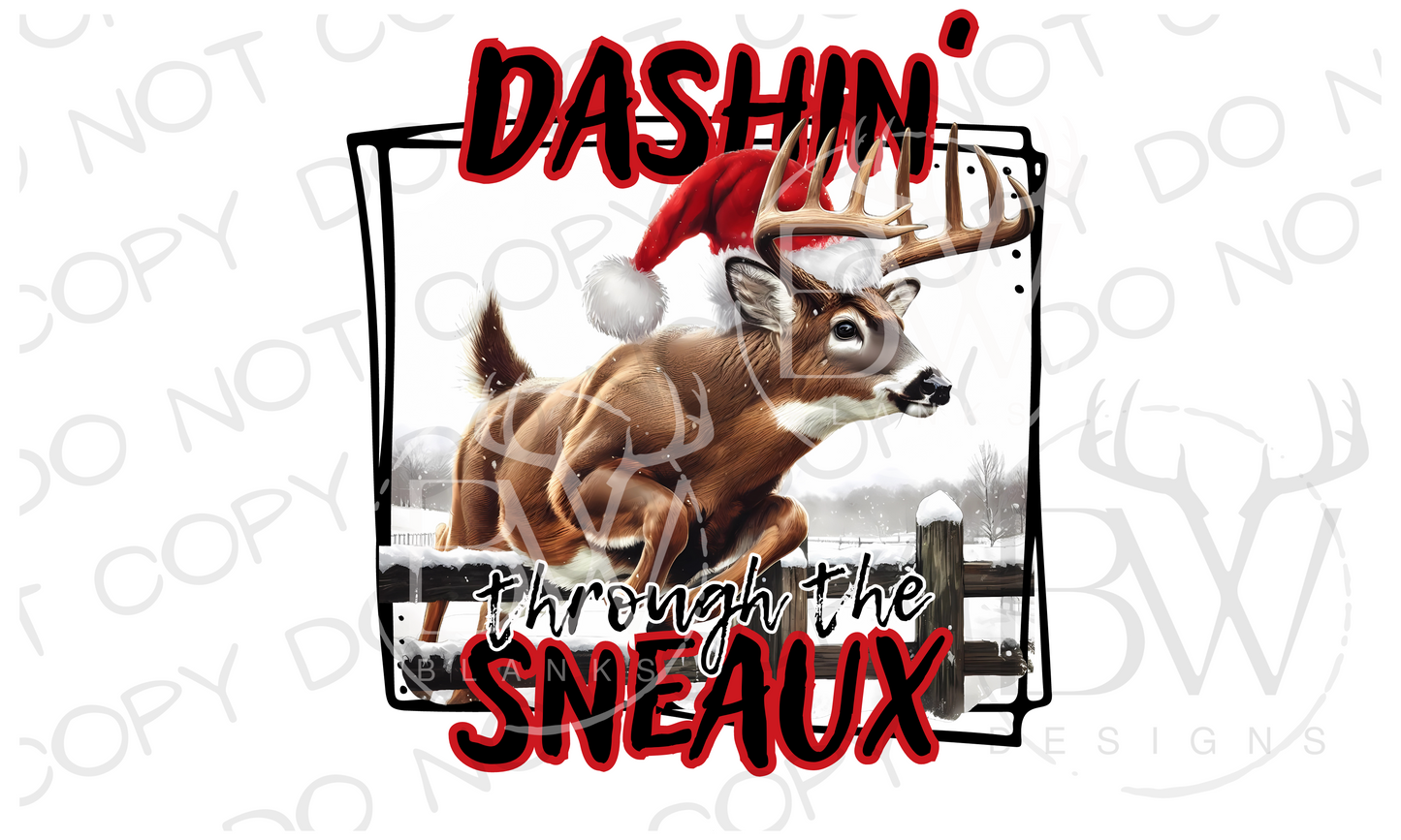 Dashin' Through the Sneaux Deer Hunting Christmas Digital Download PNG