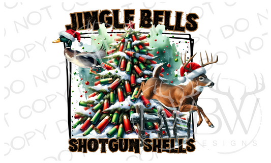 Jingle Bells Shotgun Shells Hunting Christmas Digital Download PNG