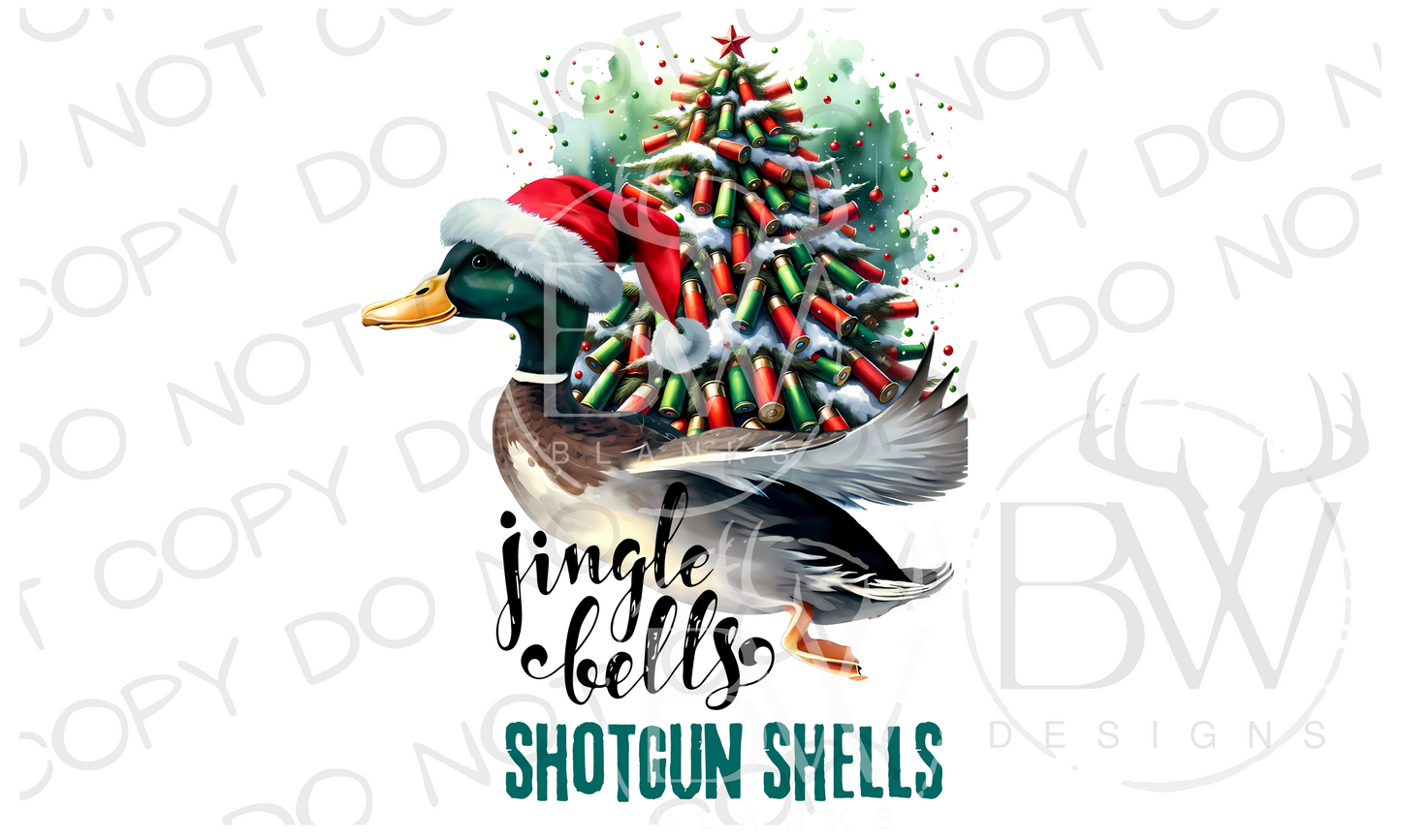 Jingle Bells Shotgun Shells Duck Hunting Christmas Digital