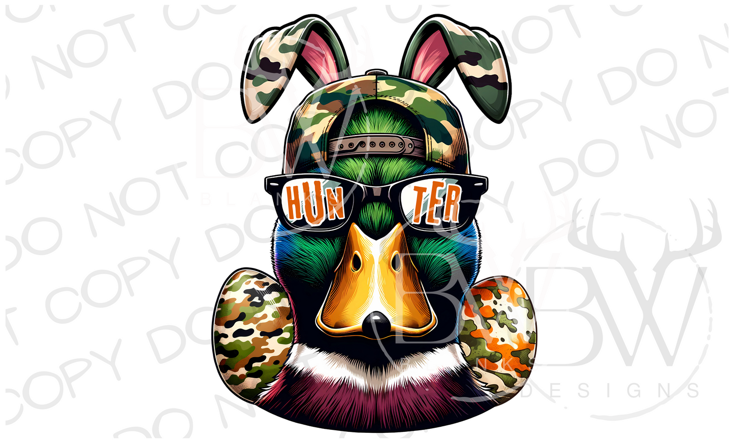 Egg Hunter Easter Duck Hunting Digital Download PNG