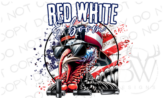 Red White & Boom Wild Turkey Hunting Digital Download PNG