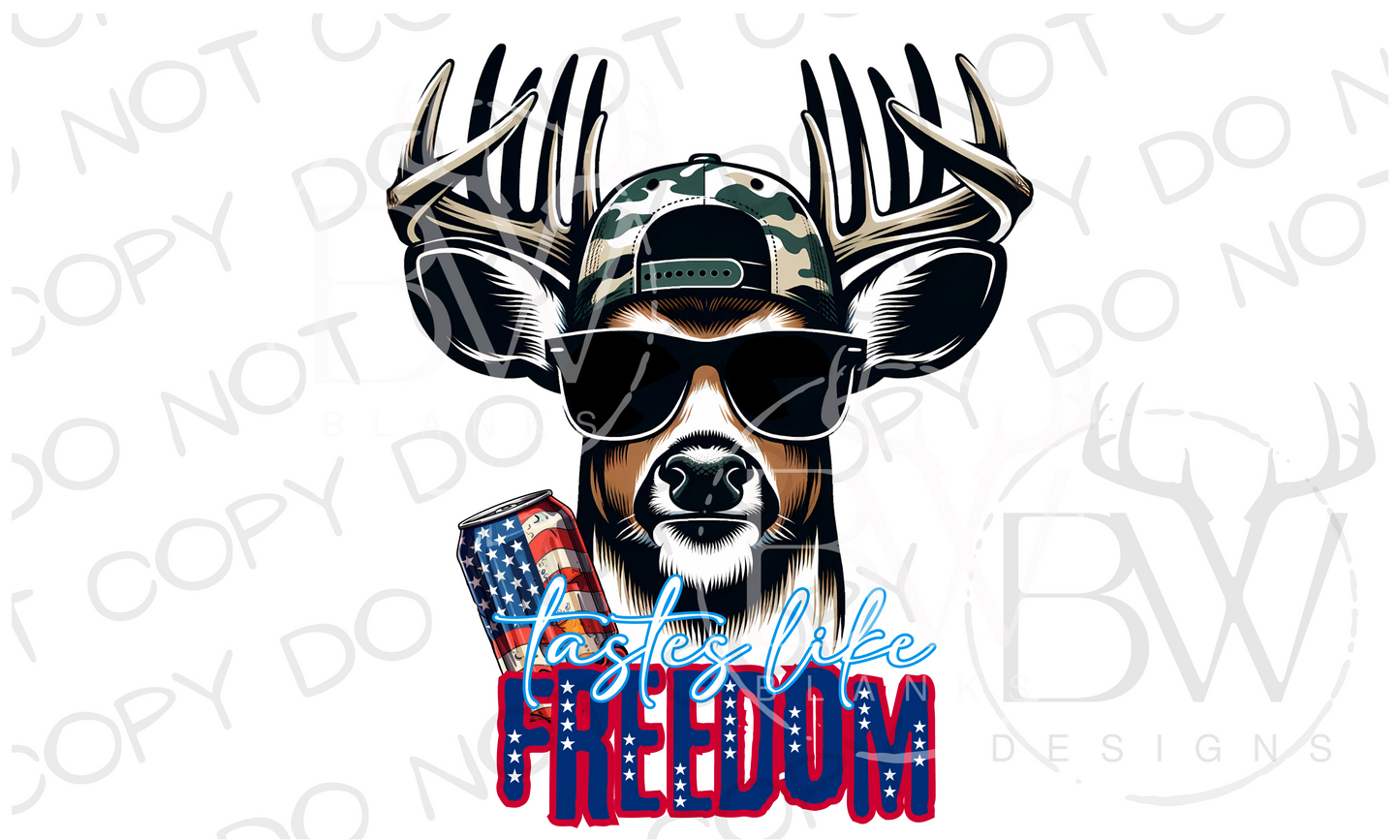 Tastes Like Freedom Camo Hat Beer Buck Deer Hunting Fourth of July Digital Download PNG