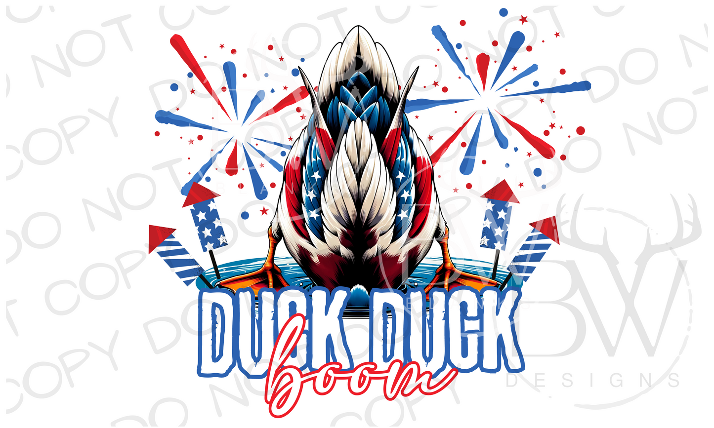 Duck Duck Boom Duck Hunting Fourth of July Digital Download PNG