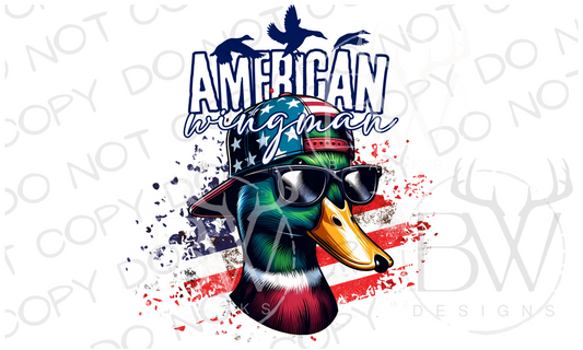 American Wingman Mallard Duck Hunting Fourth of July Digital Download PNG