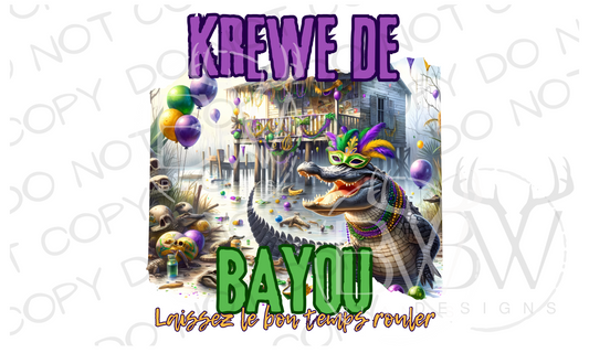 Krewe De Bayou Mardi Gras Gator Digital Download PNG